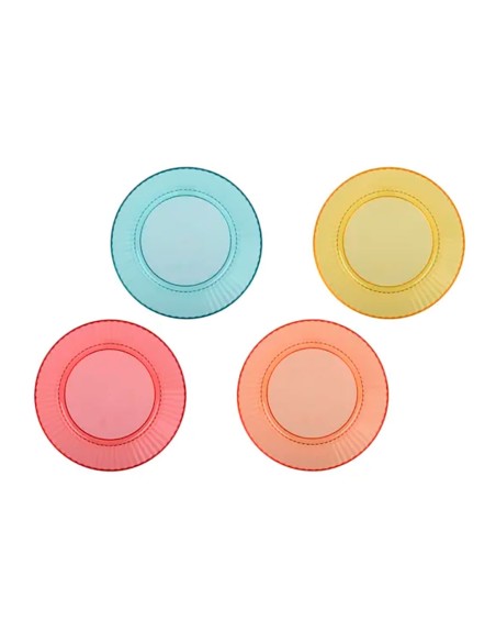 Cuenco reutilizable con estampado de rayas, colores surtidos, set de 4 uds