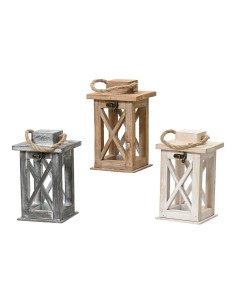 Farolillo decorativo de madera de abeto, colores surtidos. dimensiones: 11 x 11 x 18,5 cm