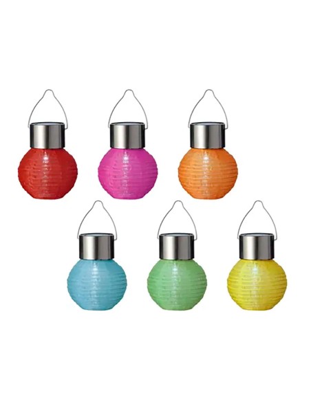 Farolillo redondo solar, colores variados, ø7 x 9,5 cm