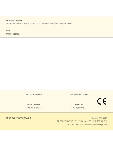 Figura de animal solar, 3 modelos variados:...