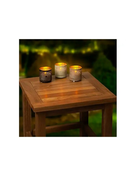 Vela solar con efecto de llama, colores variados