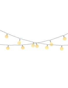 Guirnalda solar recargable, 30 leds, luz blanca cálida, ip44, 2,9 m