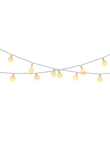 Guirnalda solar recargable, 30 leds, luz blanca cálida, ip44, 2,9 m