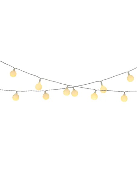 Guirnalda solar recargable, 30 leds, luz blanca cálida, ip44, 2,9 m