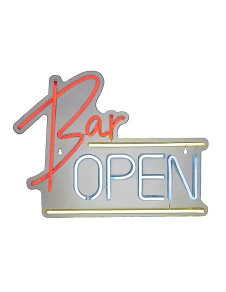 Luz led neón decorativa bar open