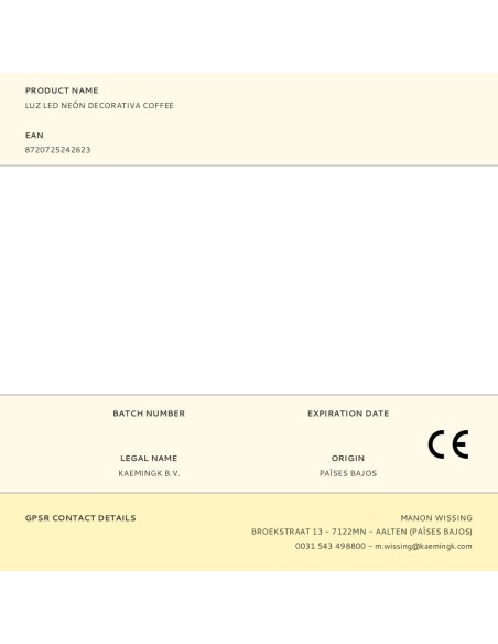 Luz led neón decorativa coffee