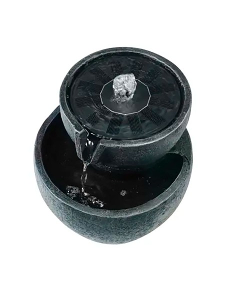 Fuente solar de poliresina, para exterior ip68, ø21 x 8,3 cm