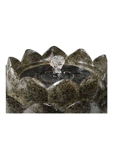 Fuente solar en forma de flor de poliresina,...