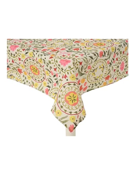 Mantel de poliéster y algodón, diseño de tulipanes, modelos variados