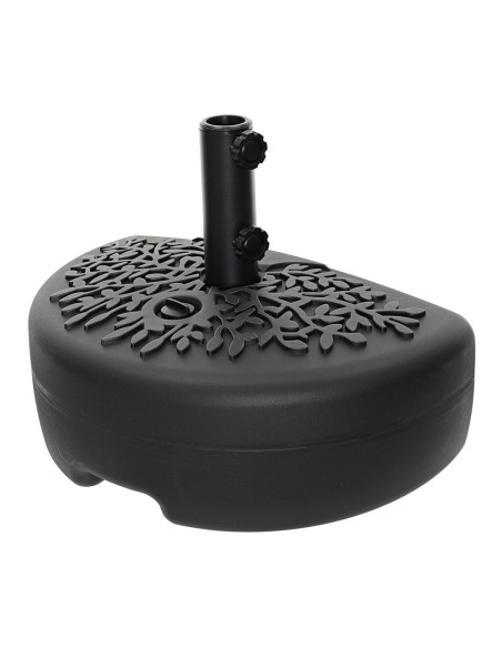 Base negra para sombrillas de polietileno, 36,5 x 30 x 50 cm