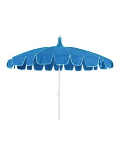 Sombrilla para jardín poliéster ø195 x 215 cm color azul ribete azul turquesa