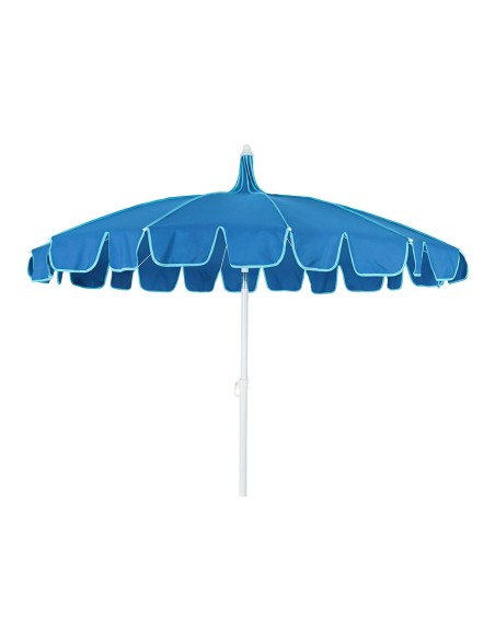Sombrilla para jardín poliéster ø195 x 215 cm color azul ribete azul turquesa