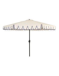 Sombrilla para jardín poliéster ø2,70 m color blanco ribete azul