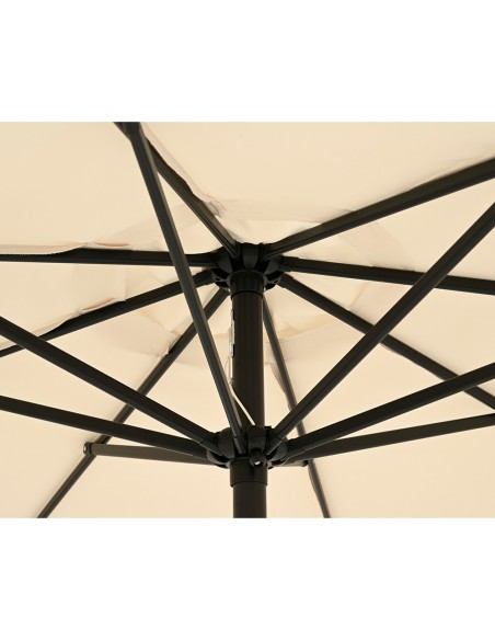 Sombrilla para jardín poliéster ø2,70 m color blanco ribete azul