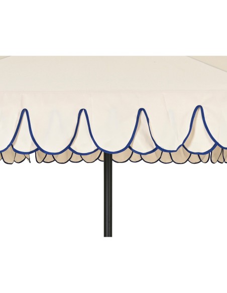 Sombrilla para jardín poliéster ø2,70 m color blanco ribete azul