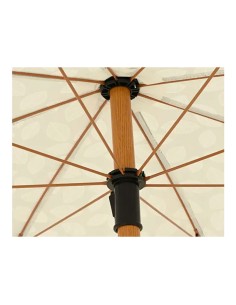 Sombrilla para jardín aluminio ø180 x 216 cm beige con diseño de hojas y flecos 2