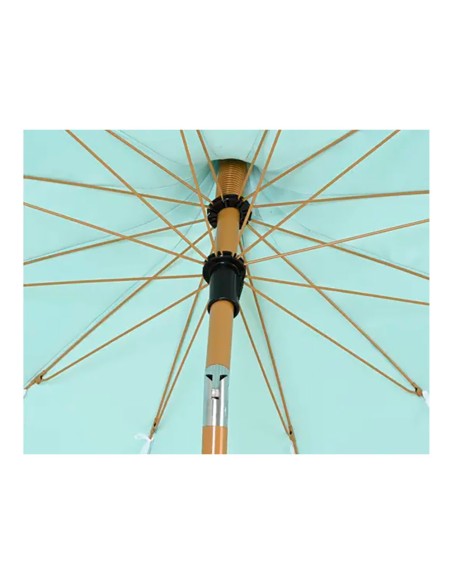 Sombrilla para jardín poliéster ø195 x 215 cm color azul turquesa ribete coral