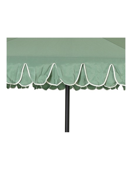 Sombrilla para jardín poliéster ø2,70 m color verde ribete blanco
