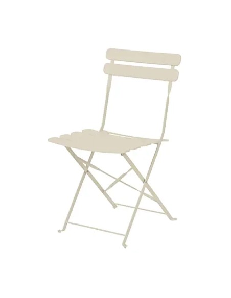 Set jardín mesa y 2 sillas plegables helsingborg de acero blanco