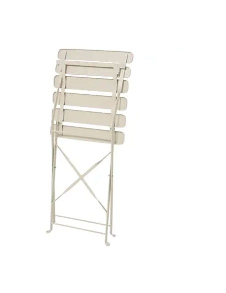 Set jardín mesa y 2 sillas plegables helsingborg de acero blanco