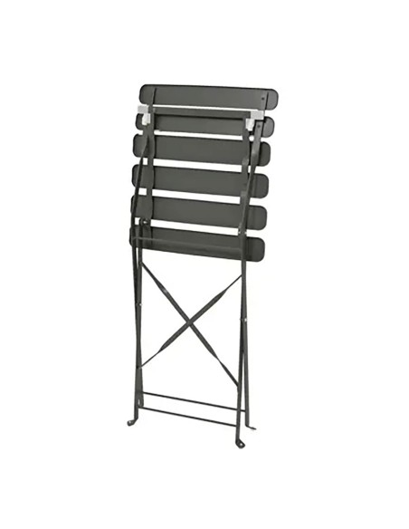 Set jardín mesa y 2 sillas plegables helsingborg de acero gris