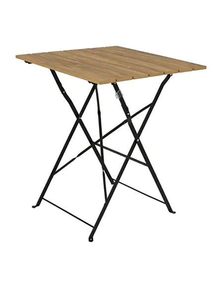 Set jardín mesa y 2 sillas plegables leeds marrón