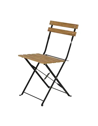 Set jardín mesa y 2 sillas plegables leeds marrón