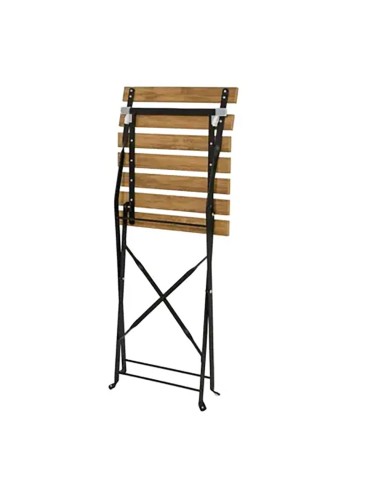 Set jardín mesa y 2 sillas plegables leeds marrón