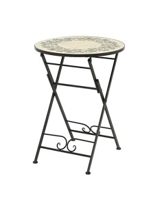 Mesa metálica/mosaico plegable, atenas, color negro, para exterior ø58 x 75 cm