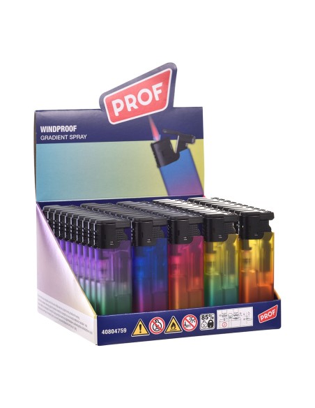 Encendedor electrónico gradient spray, colores surtidos euro/u