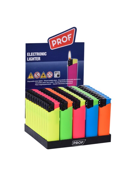 Encendedor electrónico rubber touch, colores surtidos euro/u