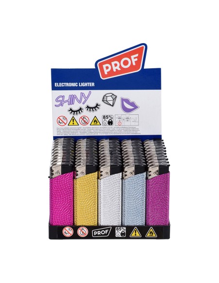 Encendedor electrónico shiny, colores surtidos euro/u