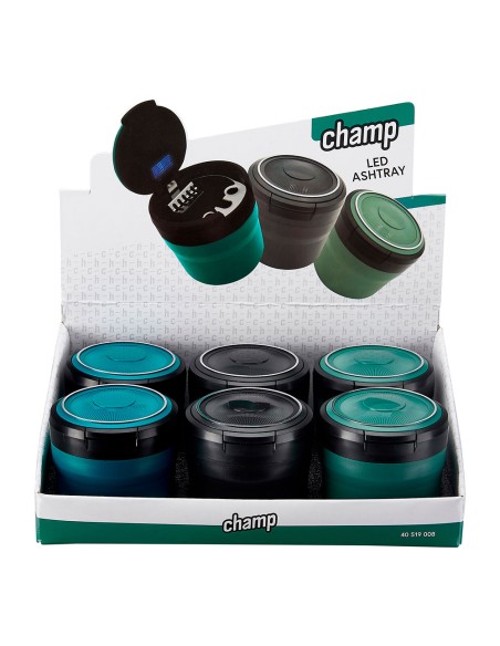 Cenicero redondo con led, colores surtidos, ø8 x 7 cm