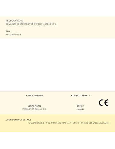 Conjunto absorbedor de energía modelo 35-a