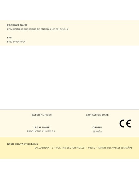 Conjunto absorbedor de energía modelo 35-a