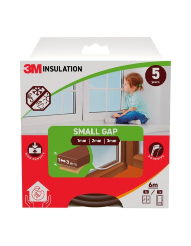 Burlete de aislamiento clásico para huecos pequeños de 1 - 3 mm, marrón, 6 m