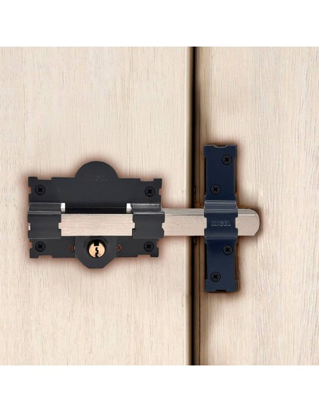 Cerrojo sobreponer crr07 105l/50 mm, pintado gris, llaves iguales amaestradas