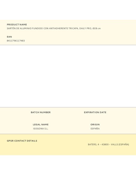 Sartén de aluminio fundido con antiadherente tricapa, daily pro, ø28 cm