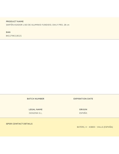 Sartén asador liso de aluminio fundido, daily...