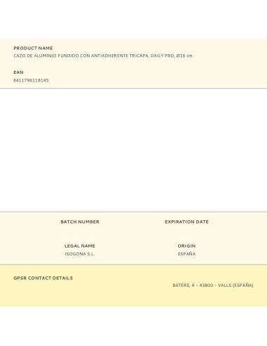 Cazo de aluminio fundido con antiadherente...