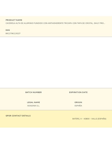 Cacerola alta de aluminio fundido con...