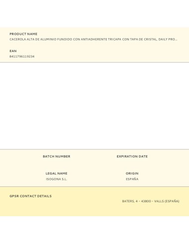 Cacerola alta de aluminio fundido con...