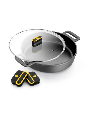 Olla baja de aluminio fundido con antiadherente...