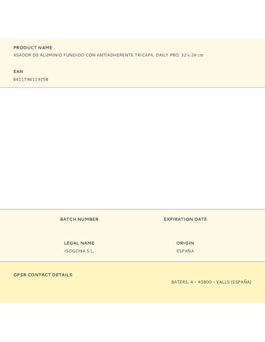 Asador de aluminio fundido con antiadherente...