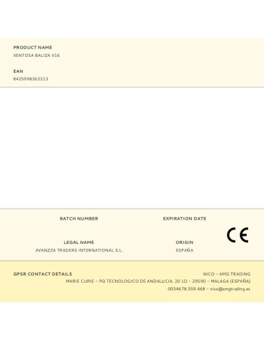 Ventosa para baliza v16, ø9,5 cm