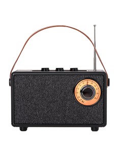 Radio fm recargable con bluetooth cr 1902 negra, 16 x 7 x 10,5 cm 2