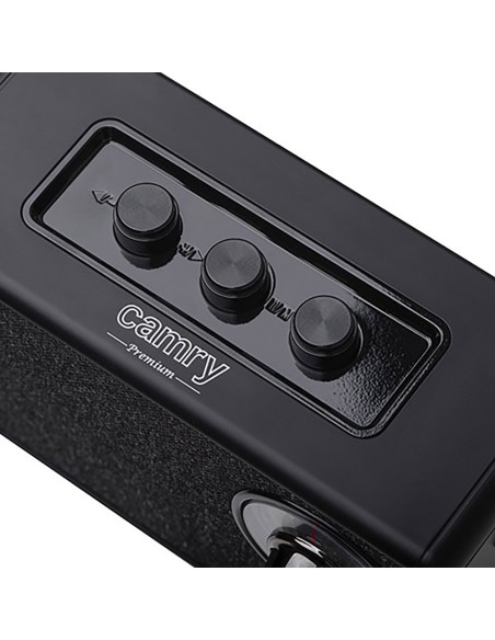 Radio fm recargable con bluetooth cr 1902 negra, 16 x 7 x 10,5 cm