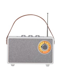 Radio fm recargable con bluetooth cr 1902 blanca, 16 x 7 x 10,5 cm 2