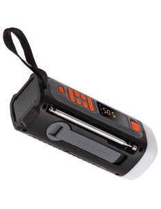 Radio emergencia solar + manivela, linterna led 4 w, powerbank 4500 mah ad 1920 2