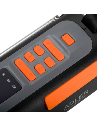 Radio emergencia solar + manivela, linterna led...